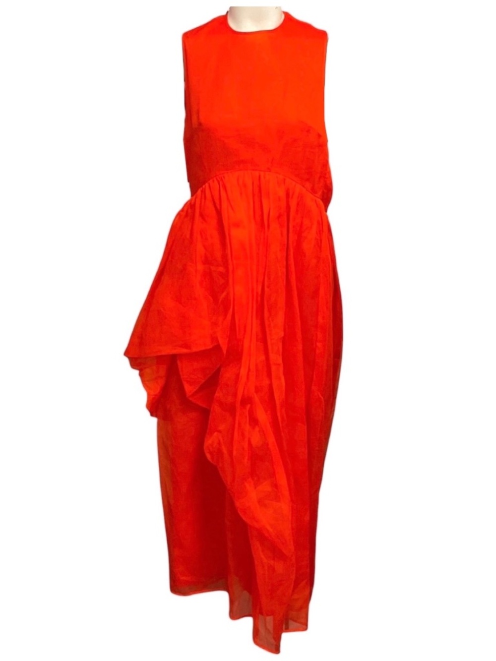 CECILIE BAHNSEN VIBRANT ORANGE FANG DRESS